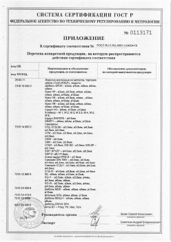 2019.11.16 Асбест - Приложение к сертификату Изделия крепежные из металла, торговая марка Tech-KREP. Серийный выпуск